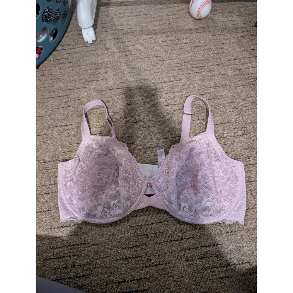 Savage X Fenty Lace Underwire Bra Womens 40H Purple Pink Floral 2 Pack